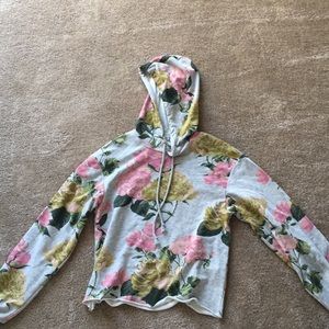 Grey floral hoodie